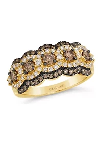 1.2 ct. t.w. Chocolate Diamonds® and Nude Diamonds™ Ring 14K Honey Gold™