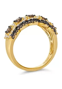 1.2 ct. t.w. Chocolate Diamonds® and Nude Diamonds™ Ring 14K Honey Gold™