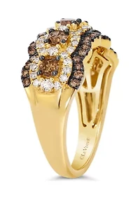 1.2 ct. t.w. Chocolate Diamonds® and Nude Diamonds™ Ring 14K Honey Gold™