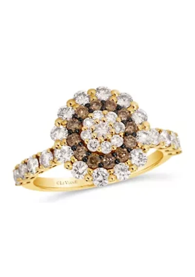 Ring featuring 1.62 ct. t.w. Nude Diamonds™ and Chocolate Diamonds® set 14K Honey Gold™