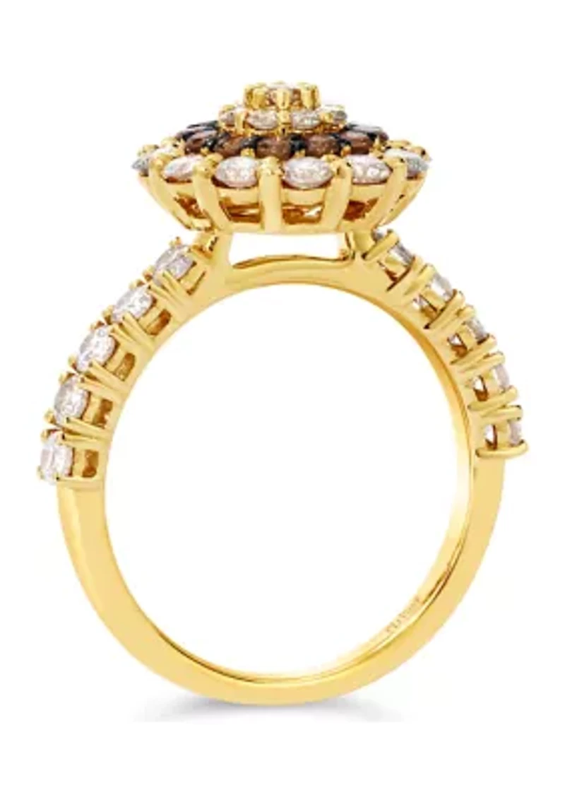 Ring featuring 1.62 ct. t.w. Nude Diamonds™ and Chocolate Diamonds® set 14K Honey Gold™
