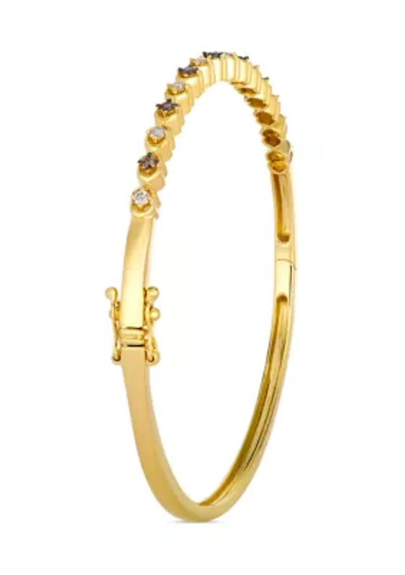 1/5 ct. t.w. Chocolate Diamonds®, 1/5 ct. t.w. Nude Diamonds™ Bangle Bracelet set in 14K Honey Gold™