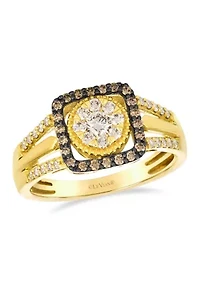Ring featuring 3/8 ct. t.w. Nude Diamonds™, 1/6 ct. t.w. Chocolate Diamonds® set in 14K Honey Gold™