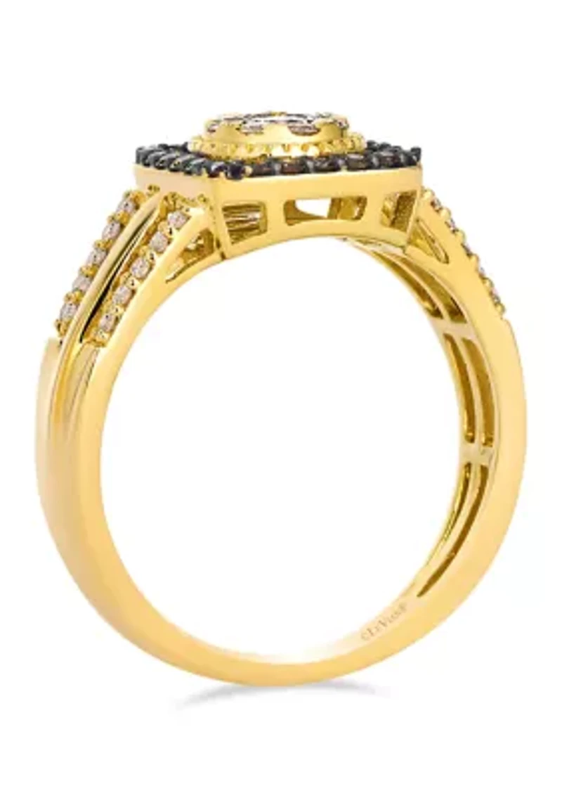Ring featuring 3/8 ct. t.w. Nude Diamonds™, 1/6 ct. t.w. Chocolate Diamonds® set in 14K Honey Gold™