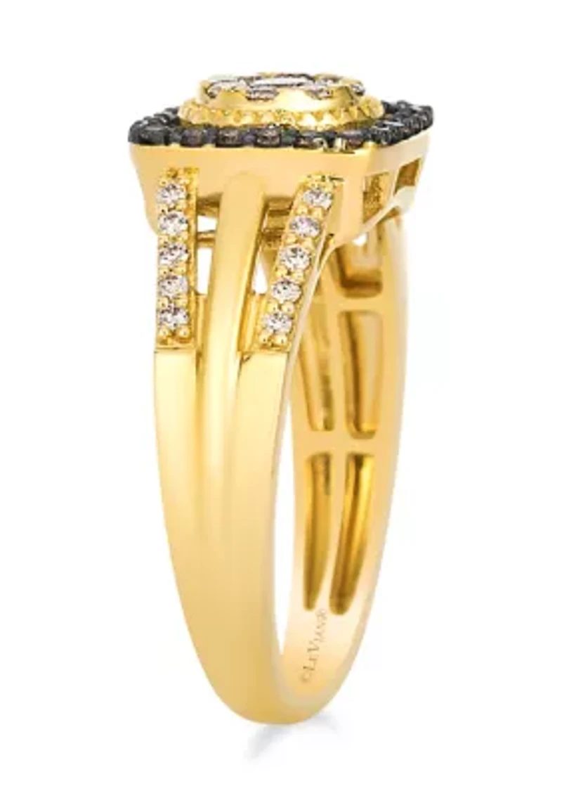 Ring featuring 3/8 ct. t.w. Nude Diamonds™, 1/6 ct. t.w. Chocolate Diamonds® set in 14K Honey Gold™