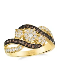 Ring featuring 3/8 ct. t.w. Nude Diamonds™, 1/4 Chocolate Diamonds® set 14K Honey Gold™