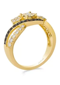 Ring featuring 3/8 ct. t.w. Nude Diamonds™, 1/4 Chocolate Diamonds® set 14K Honey Gold™