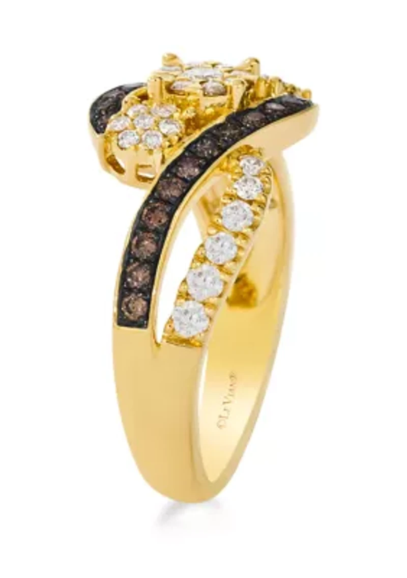 Ring featuring 3/8 ct. t.w. Nude Diamonds™, 1/4 Chocolate Diamonds® set 14K Honey Gold™