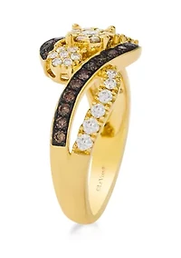 Ring featuring 3/8 ct. t.w. Nude Diamonds™, 1/4 Chocolate Diamonds® set 14K Honey Gold™