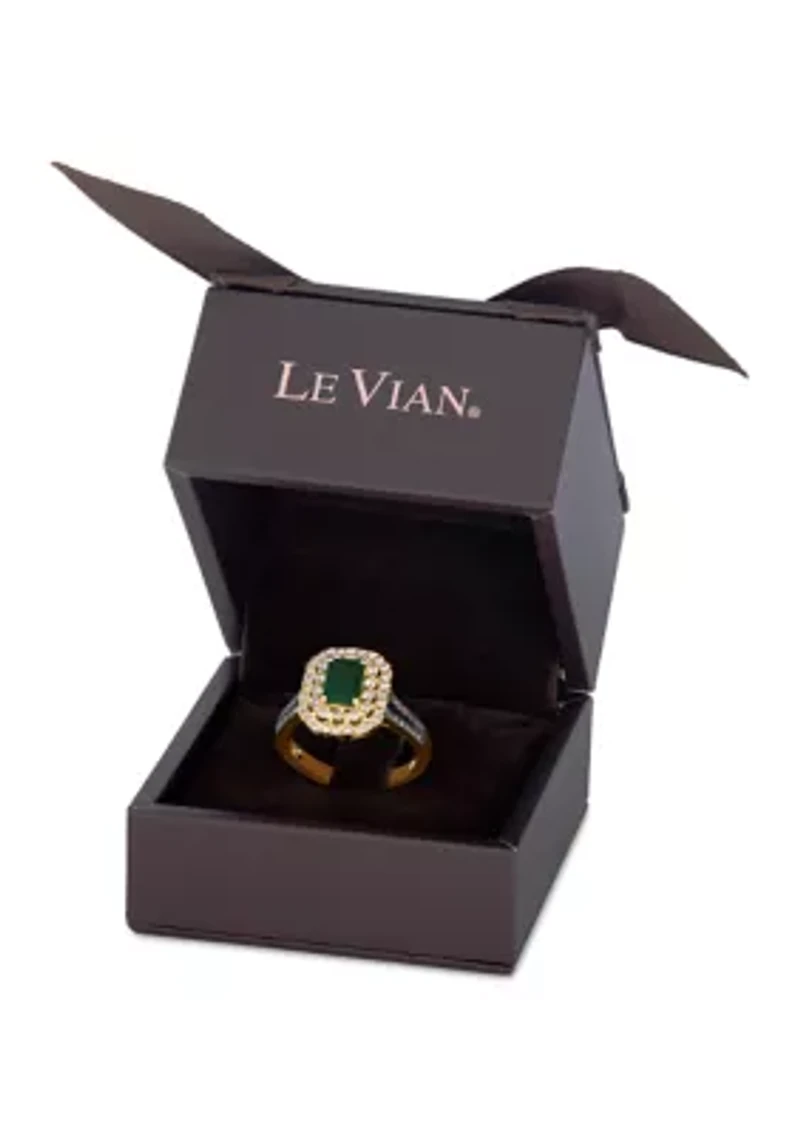 Ring featuring 3/4 ct. t.w. Costa Smeralda Emeralds™, 1/2 ct. t.w. Nude Diamonds™, 1/5 ct. t.w. Chocolate Diamonds® set in 14K Honey Gold™
