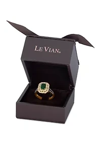 Ring featuring 3/4 ct. t.w. Costa Smeralda Emeralds™, 1/2 ct. t.w. Nude Diamonds™, 1/5 ct. t.w. Chocolate Diamonds® set in 14K Honey Gold™