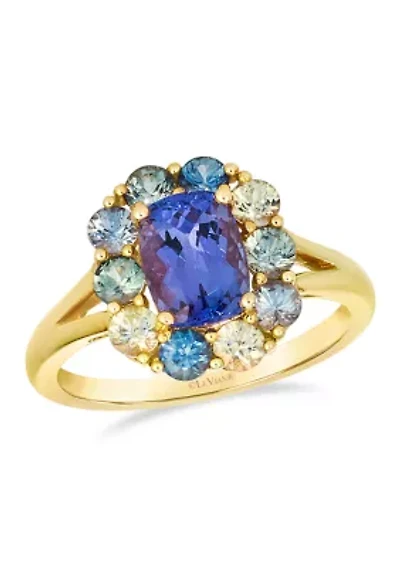 Ring featuring 1.25 ct. t.w. Blueberry Tanzanite®, 1.2 ct. t.w. Montana Sapphire Ombré™, set in 14K Honey Gold™