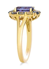 Ring featuring 1.25 ct. t.w. Blueberry Tanzanite®, 1.2 ct. t.w. Montana Sapphire Ombré™,  set in 14K Honey Gold™
