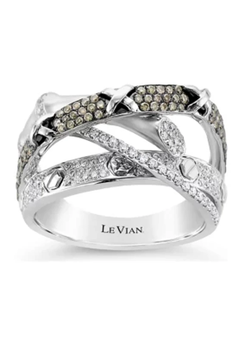 Chocolatier® Ring with 3/4 ct. t.w. Vanilla Diamonds® and Chocolate Diamonds® in 14K Vanilla Gold®