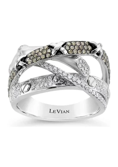 Chocolatier® Ring with 3/4 ct. t.w. Vanilla Diamonds® and Chocolate Diamonds® in 14K Vanilla Gold®