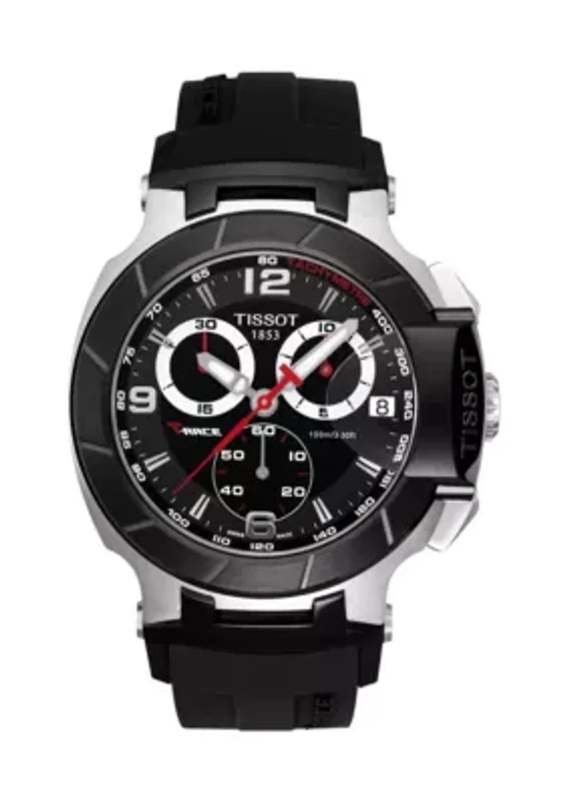Men's Stainless Steel T-Race Chronograph Silicone Watch