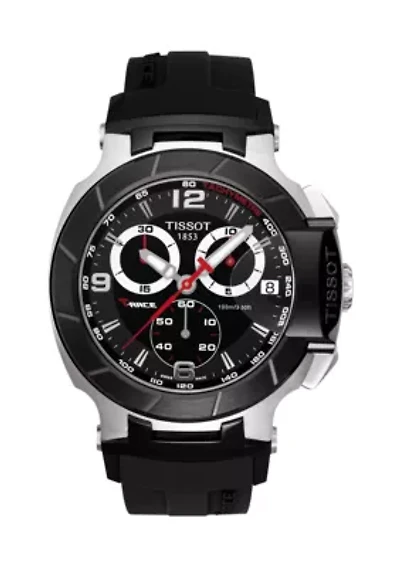 Men's Stainless Steel T-Race Chronograph Silicone Watch