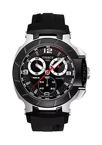 Men's Stainless Steel T-Race Chronograph Silicone Watch