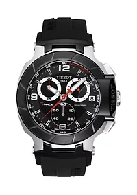 Men's Stainless Steel T-Race Chronograph Silicone Watch