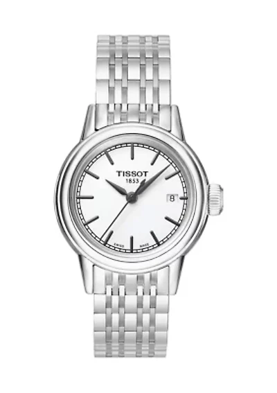 Women's Carson White Dial Stainless Steel Bracelet Watch