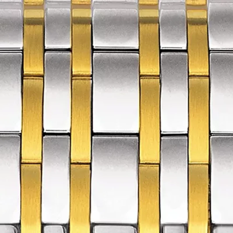 2 Tone Stainless Steel Carson White Dial Bracelet Watch