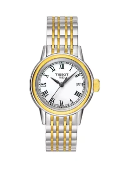 2 Tone Stainless Steel Carson White Dial Bracelet Watch