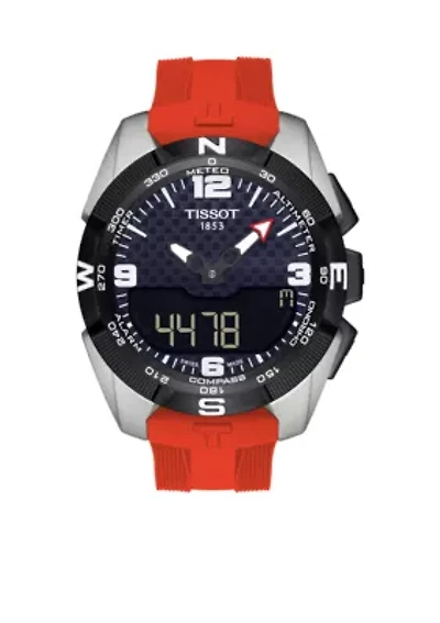 Men's T-Touch Solar Men's Black Carbon Dial Watch