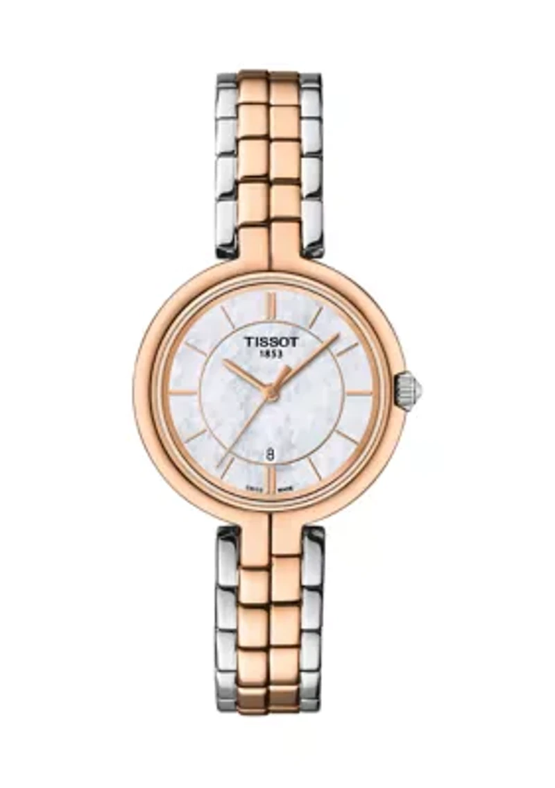 Women's Two-Tone Stainless Steel Swiss Flamingo Bracelet Watch