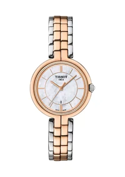 Women's Two-Tone Stainless Steel Swiss Flamingo Bracelet Watch 