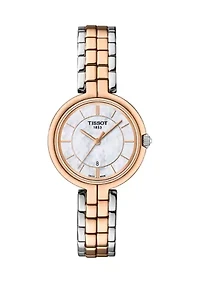 Women's Two-Tone Stainless Steel Swiss Flamingo Bracelet Watch 