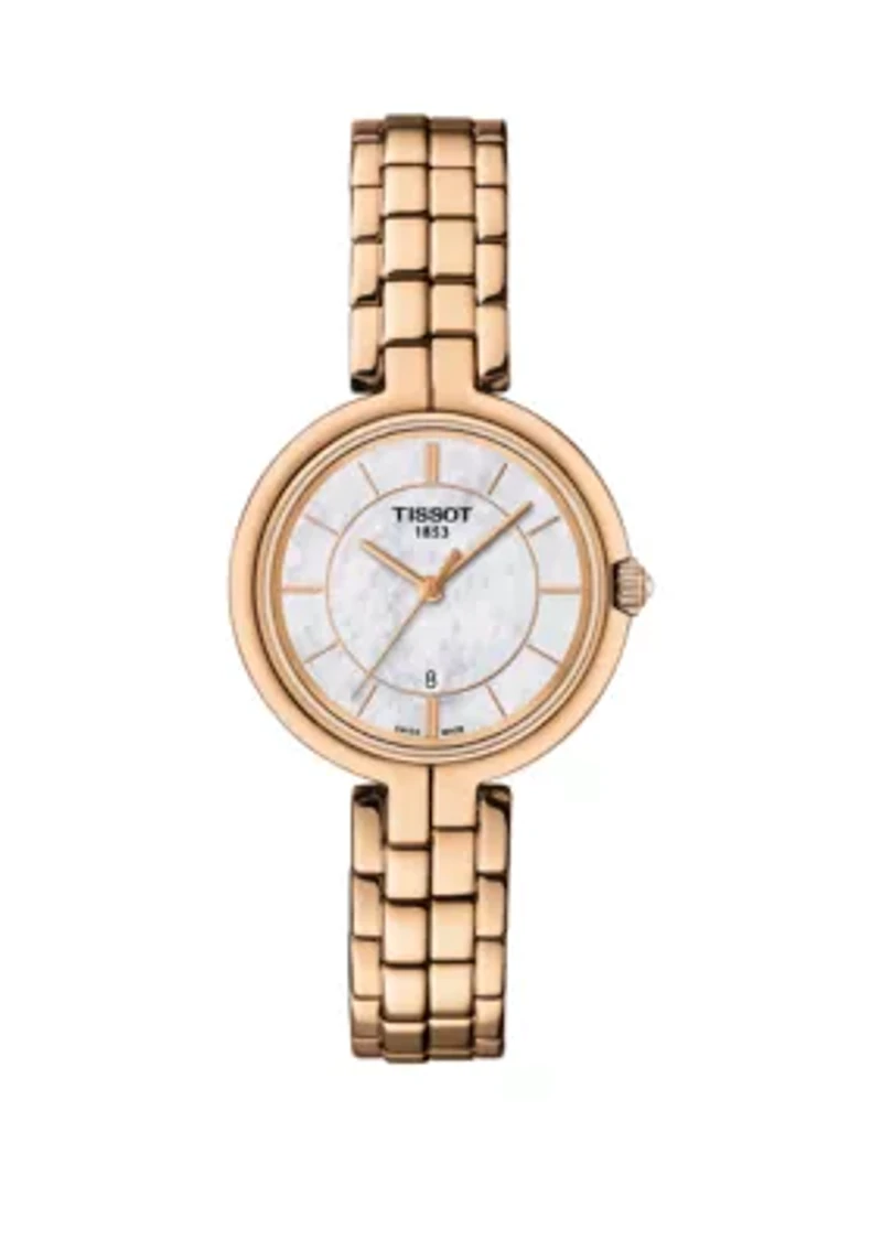 Rose Gold Stainless Steel Flamingo Bracelet Watch