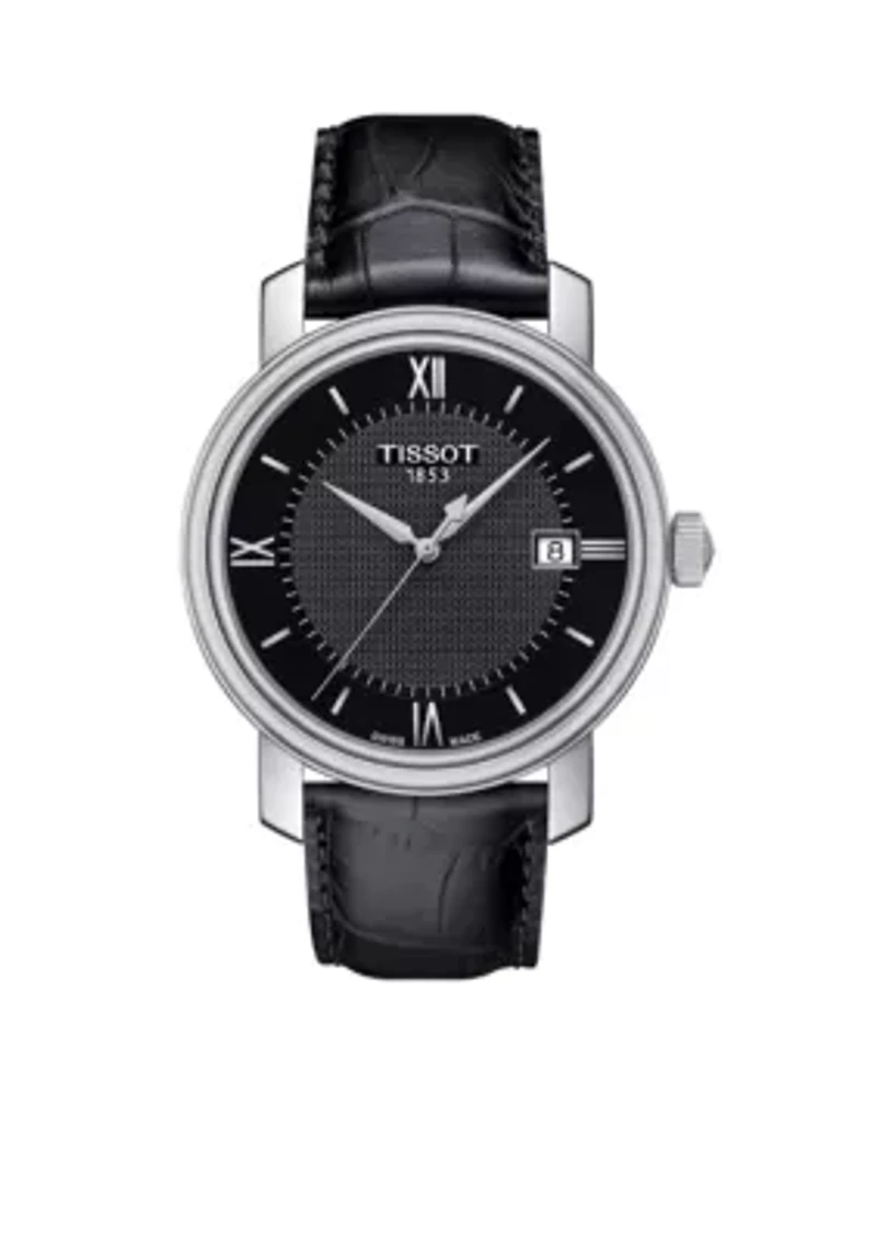 Men's Bridgeport Quartz Black Leather Watch