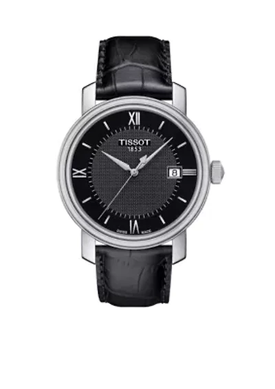 Men's Bridgeport Quartz Black Leather Watch
