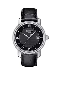 Men's Bridgeport Quartz Black Leather Watch