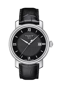 Men's Bridgeport Quartz Black Leather Watch