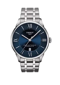 Stainless Steel Swiss Automatic T Classic Chemin des Tourelles Powermatic 80 Bracelet Watch 