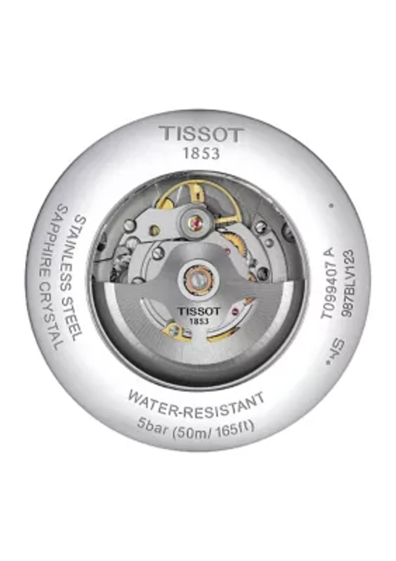 Stainless Steel Swiss Automatic T Classic Chemin des Tourelles Powermatic 80 Bracelet Watch 