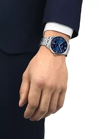 Stainless Steel Swiss Automatic T Classic Chemin des Tourelles Powermatic 80 Bracelet Watch 