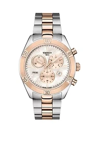 Women's PR100 Sport Chic Rose Gold Mother of Pearl Chronograph Watch