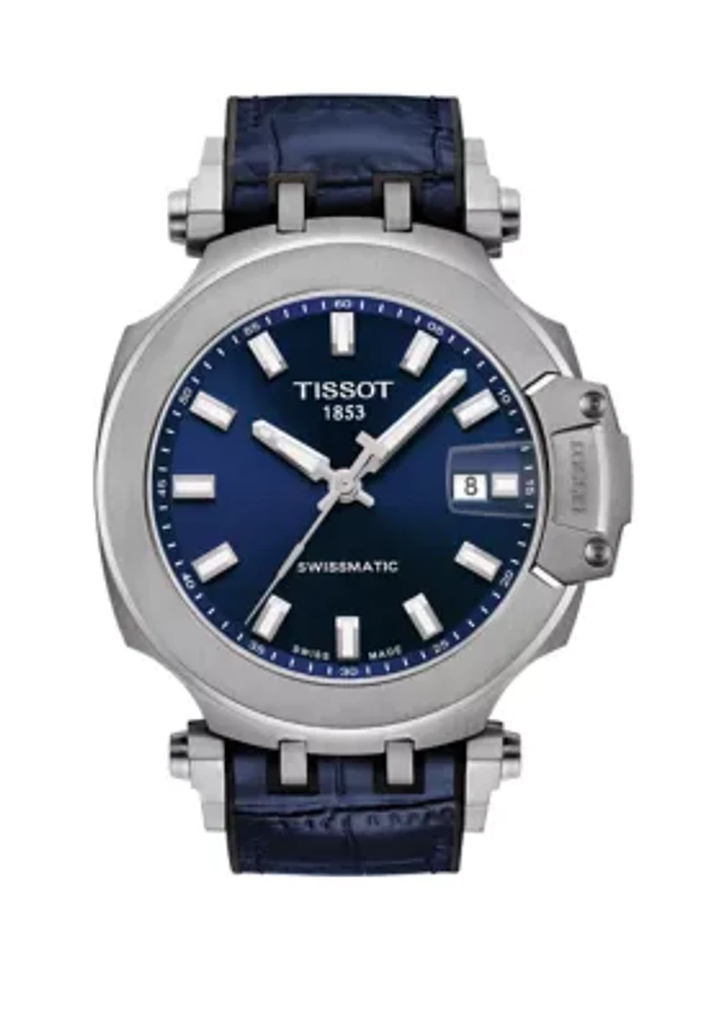 Men's T Race Swim GTS Stainless Steel Leather Auto Watch