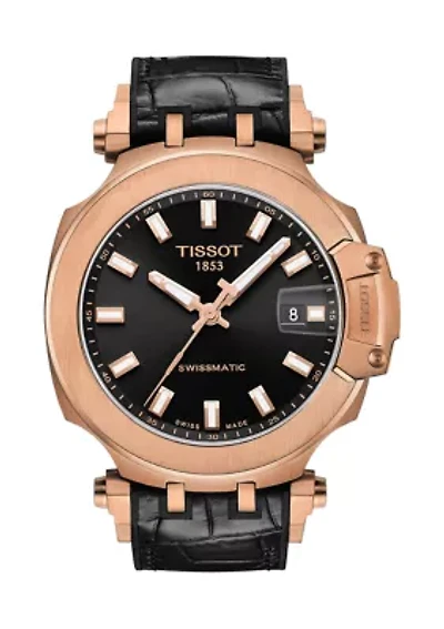 Men's T Race Swim GTS Stainless Steel Rose Gold Tone Auto Watch