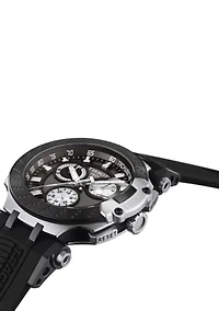 Men's Swiss Chronograph T Sport T Race Black Silicone Strap Watch 