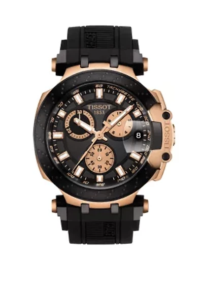 Men's T Race Chronograph Stainless Steel Silicone Watch