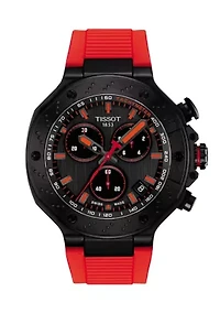 T-Race GTS Red and Black Watch with Chronograph Indices