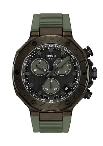 T-Race GTS Green Black Indices Subdials Chronograph Watch