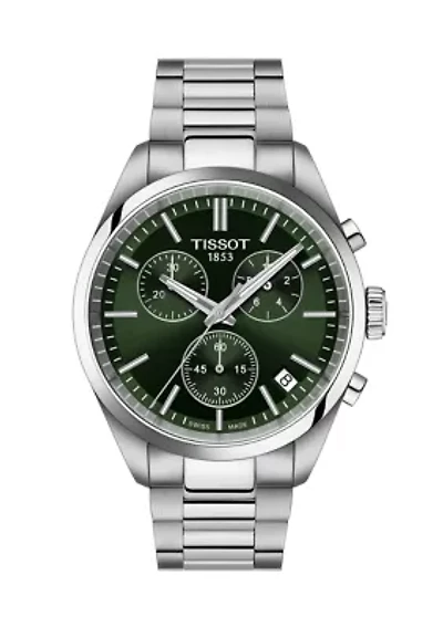 PR100 GTS Stainless Steel Green Bracelet Chronograph Watch