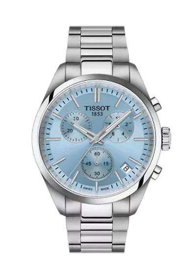 PR100 GTS Stainless Steel Ice Blue Chronograph Watch