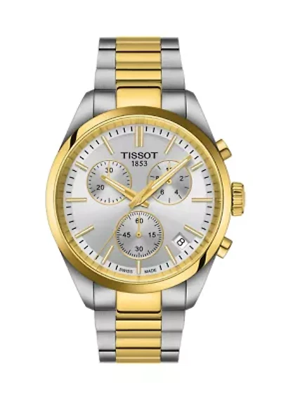 PR100 GTS Two Tone Stainless Steel Bracelet Chronograph Watch