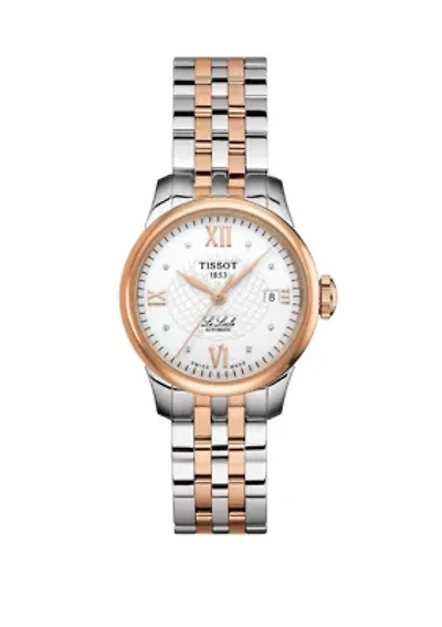 Women's Two Tone PVD Stainless Steel Swiss Automatic T-Classic Le Locle Diamond Accent Bracelet Watch 