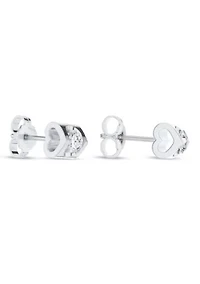 Lab Created / Ct.t.w. Diamond Heart Barrel Studs in 10KW